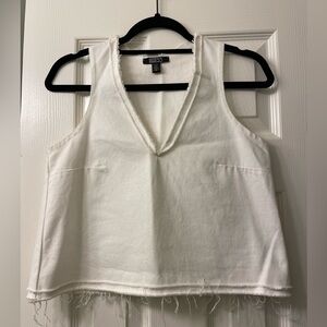 Natalie Busby Denim Tank in White